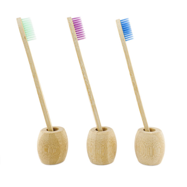 Soporte de bambu para cepillo de dientes biodegradable